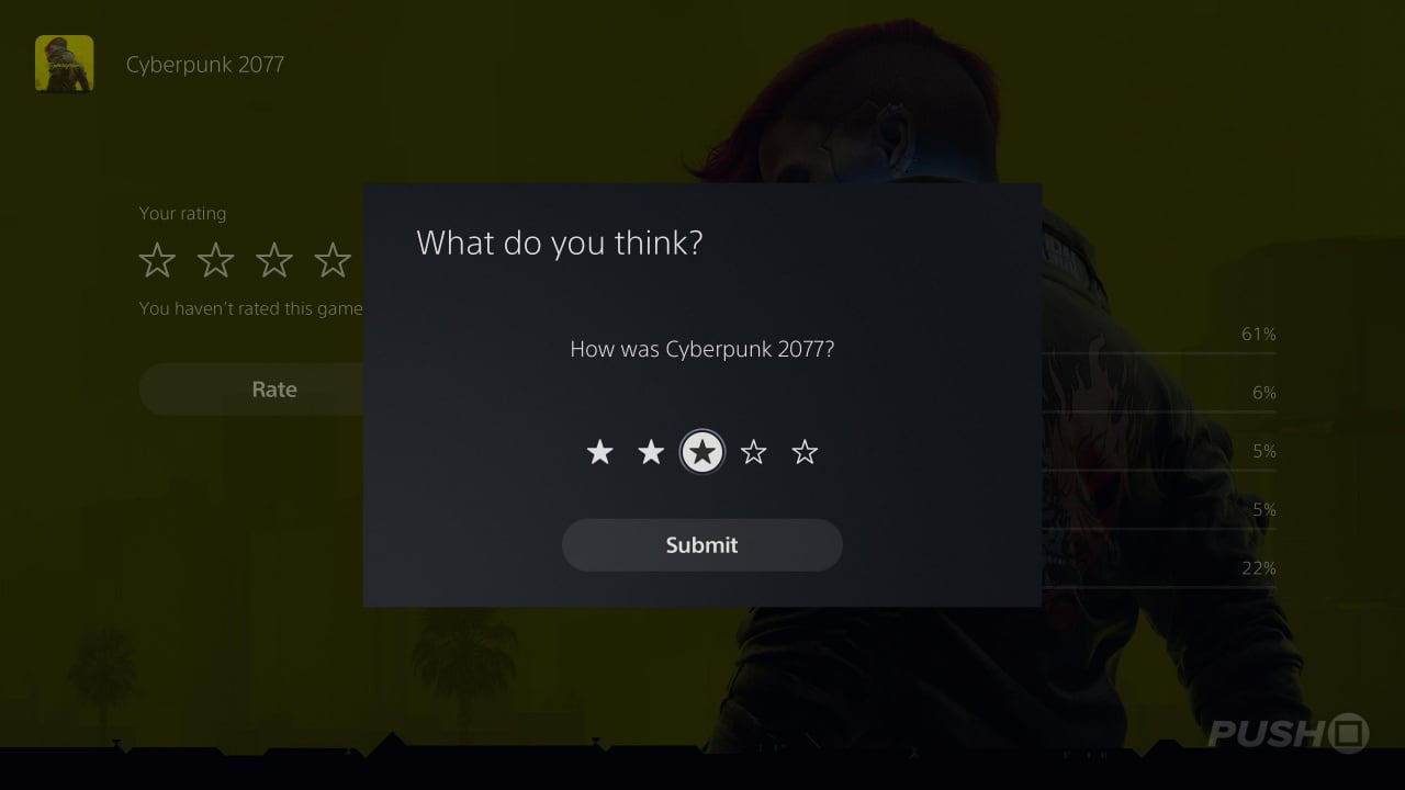 Рейтинг Cyberpunk 2077 в PS Store