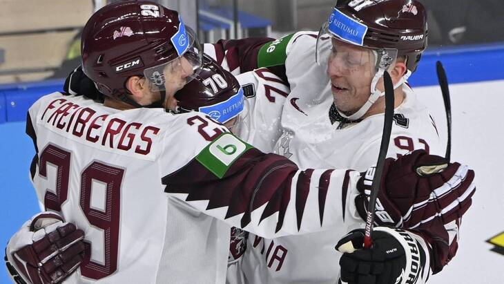 Хоккеисты сборной Латвии