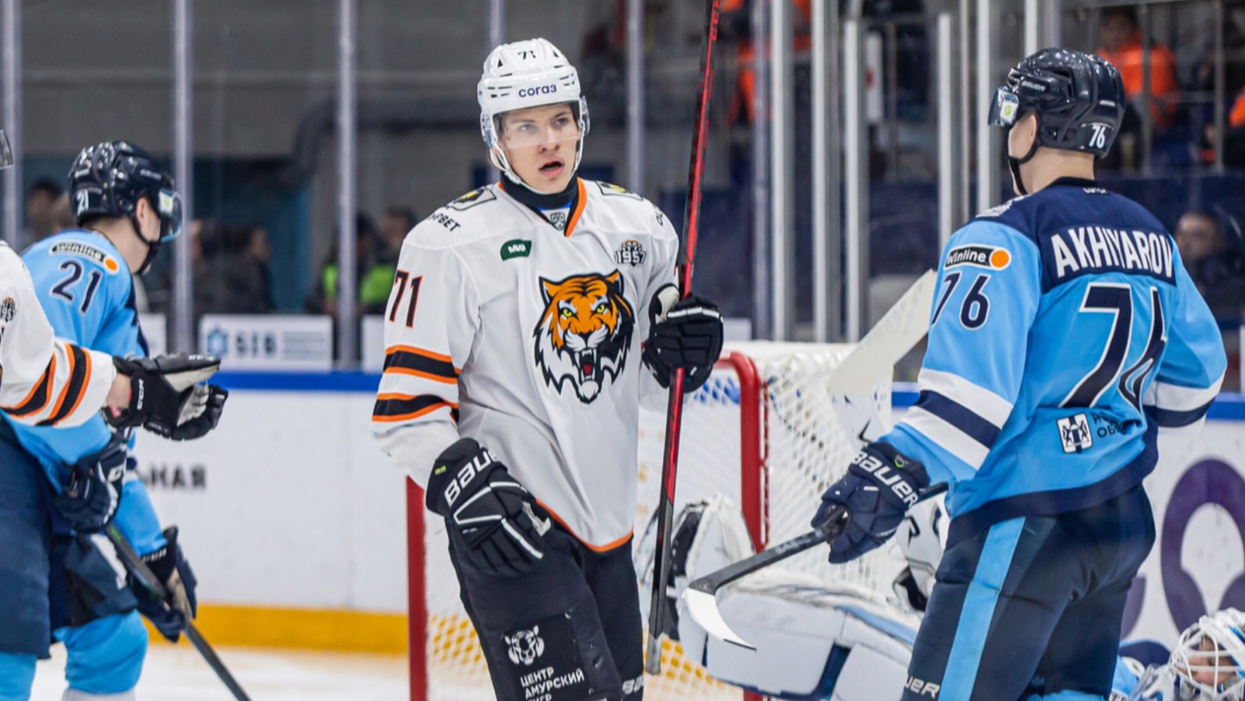 Никита Гребёнкин в матче с «Сибирью»