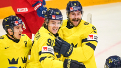 Сборная Швеции в матче с Чехией