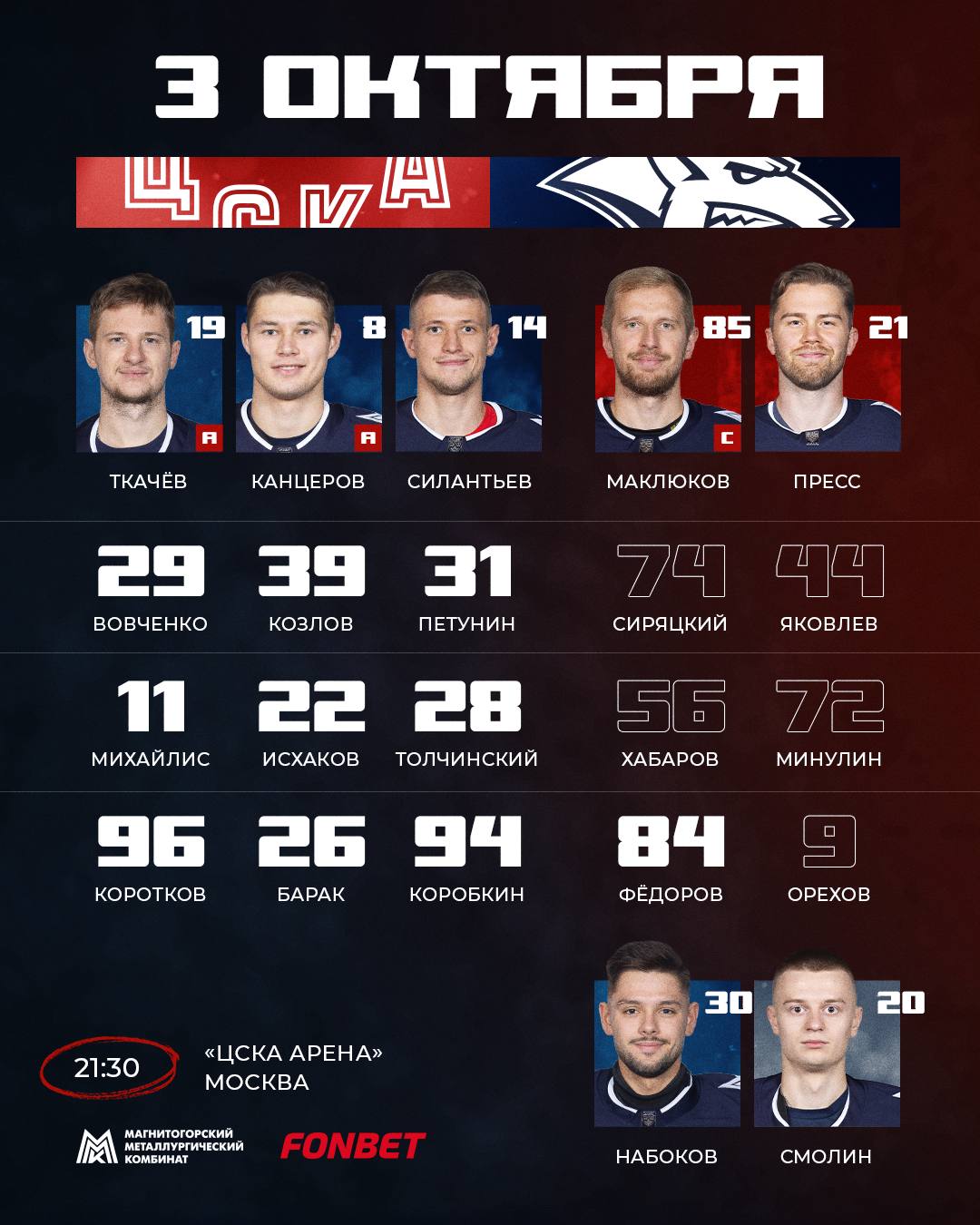 Стартовый состав «Металлурга»