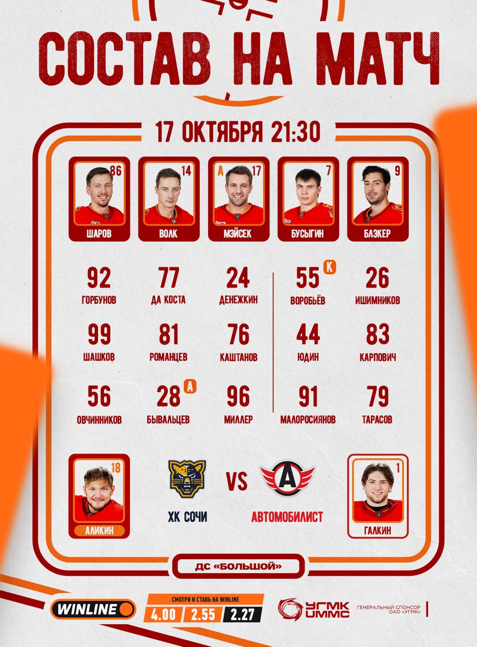 Стартовый состав «Автомобилиста»