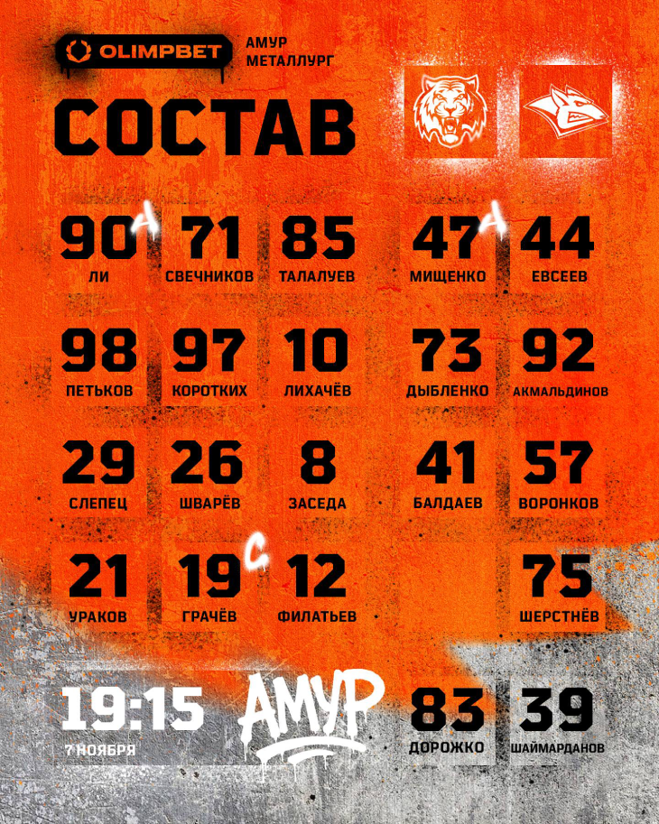Стартовый состав «Амура»