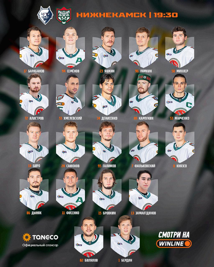 Стартовый состав «Ак Барса»