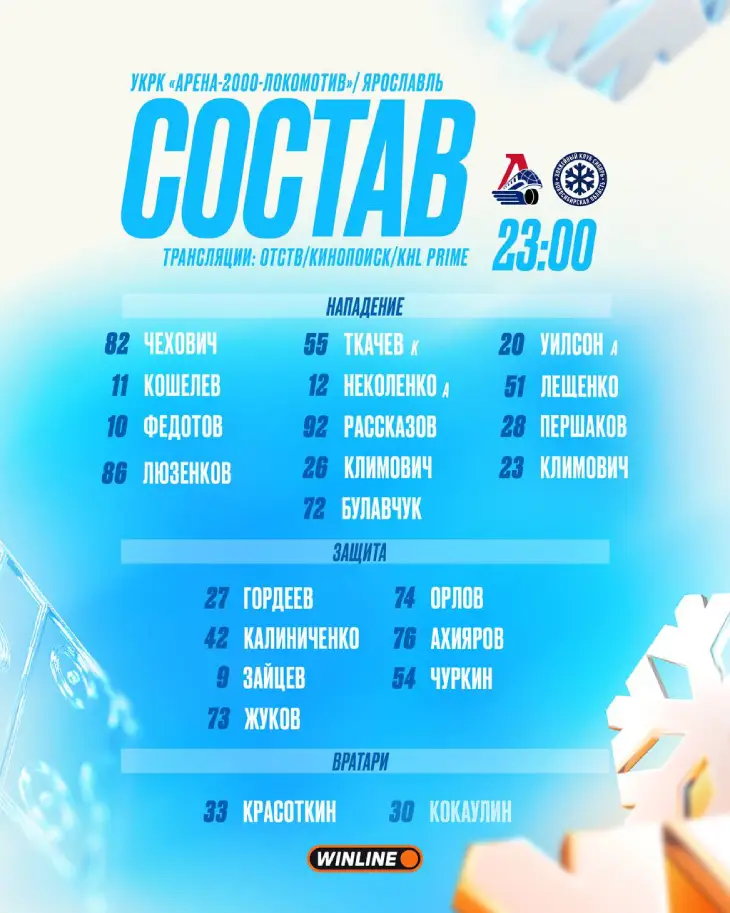 Стартовый состав «Сибири»