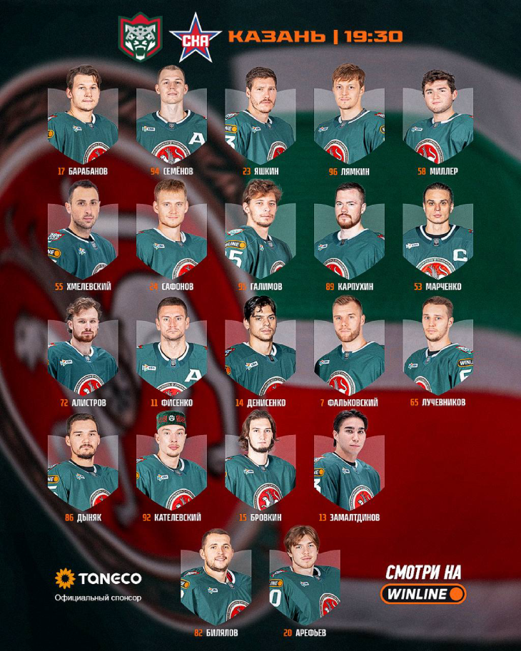 Стартовый состав «Ак Барса»