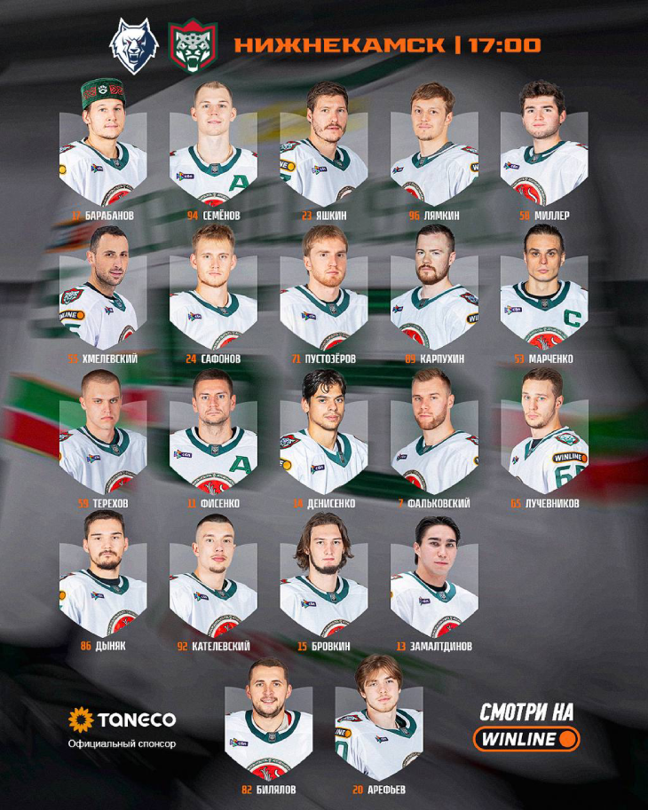 Стартовый состав «Ак Барса»