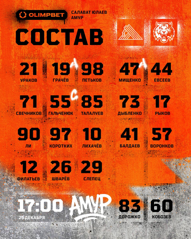 Стартовый состав «Амура»