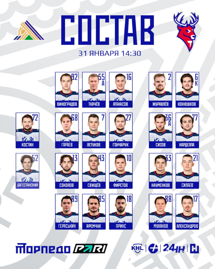 Стартовый состав «Торпедо»