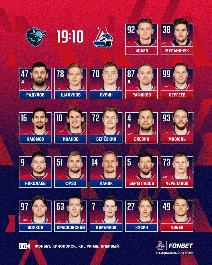 Стартовый состав «Локомотива»