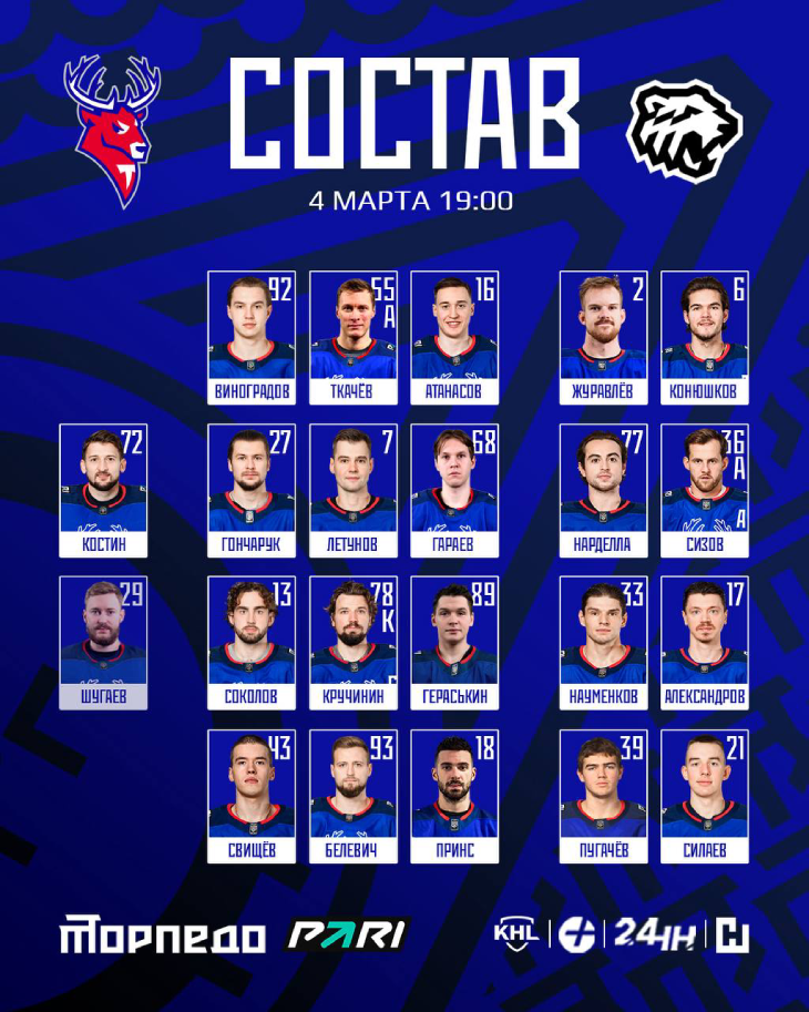 Стартовый состав «Торпедо»