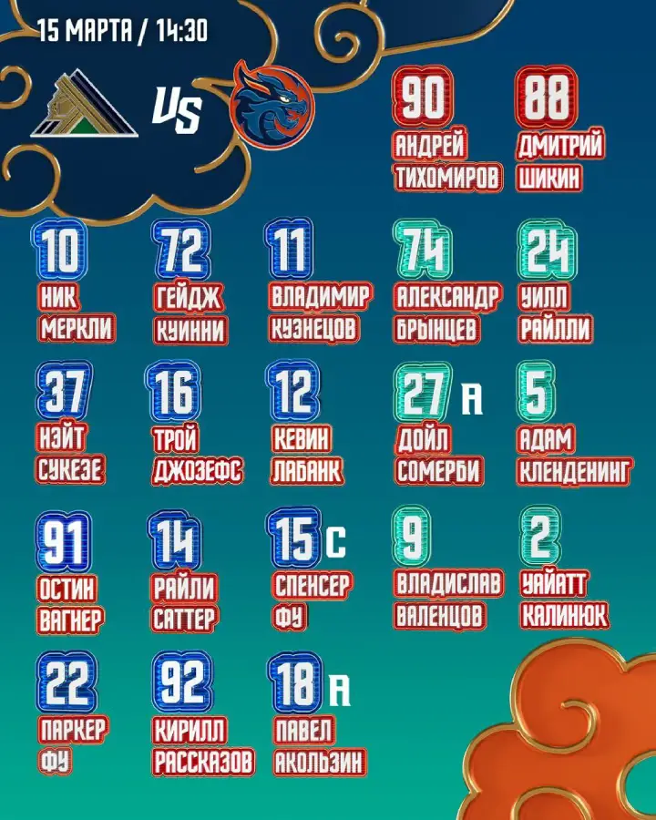 Стартовый состав «Шанхайские Драконы»