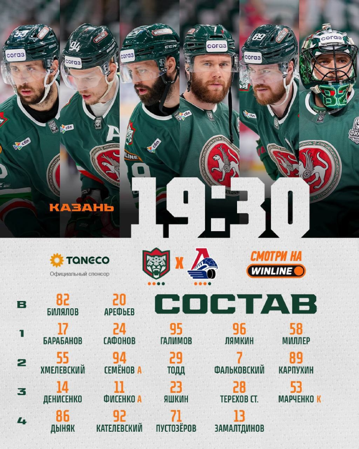 Стартовый состав «Ак Барса»