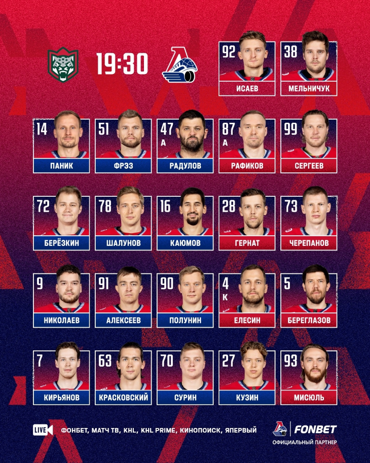 Стартовый состав «Локомотива»