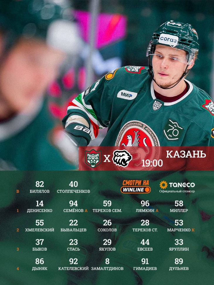 Стартовый состав «Ак Барса»