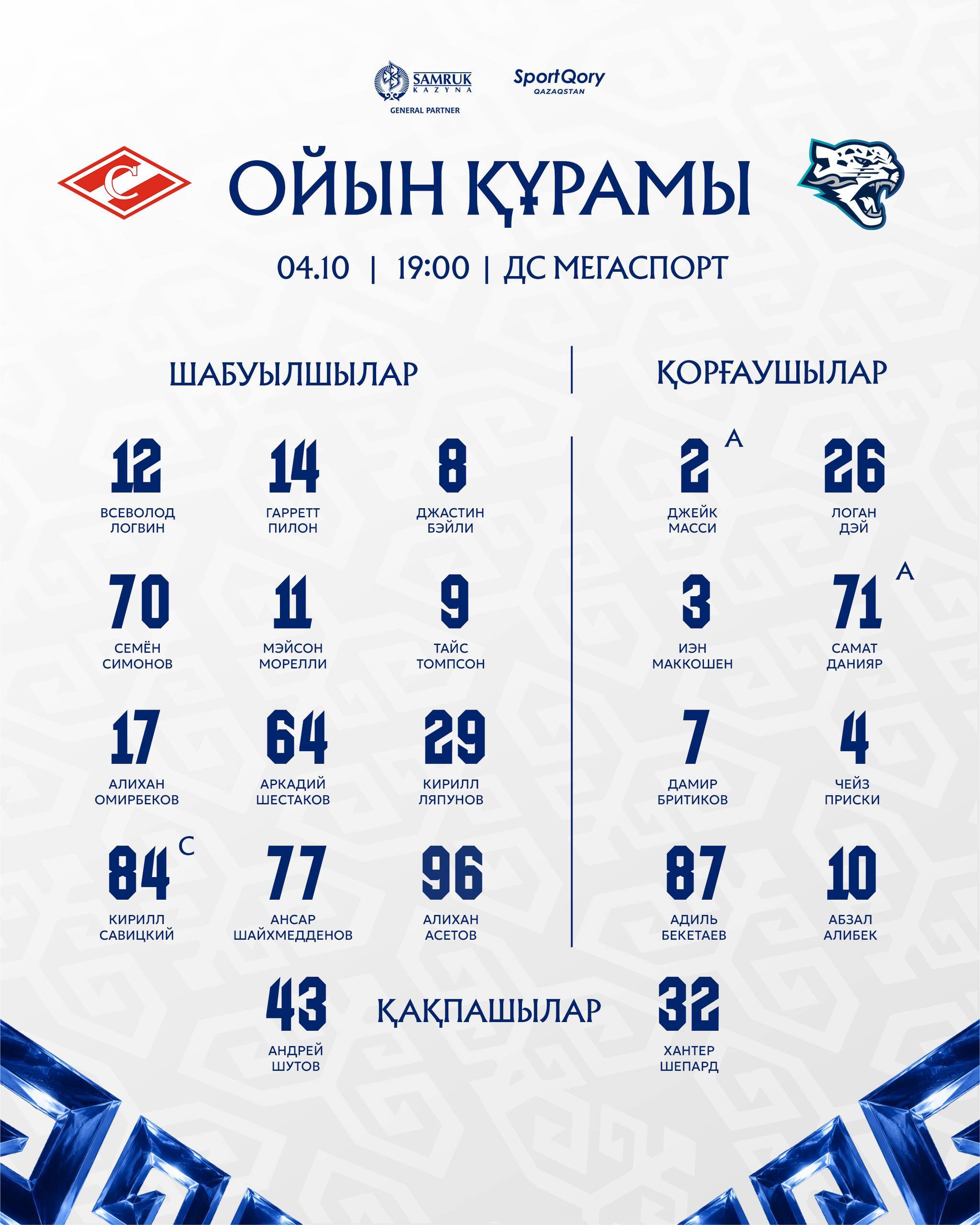 Стартовый состав «Барыса»