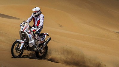 Михал Херник на своем мотоцикле