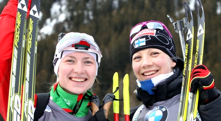 Дарья Домрачева и Кайса Мякяряйнен 