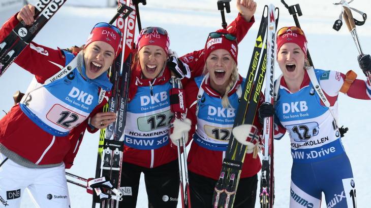 Норвегия победила в женской эстафете