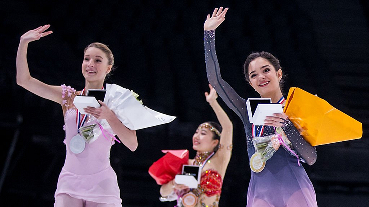 Евгения Медведева и Мария Сотскова попали на пьедестал