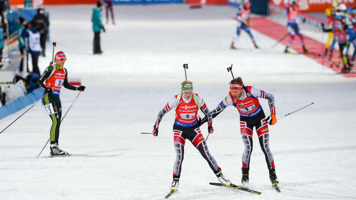 Участники биатлонного Сингл-микста