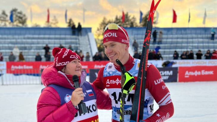 Александр Большунов и Елена Вяльбе