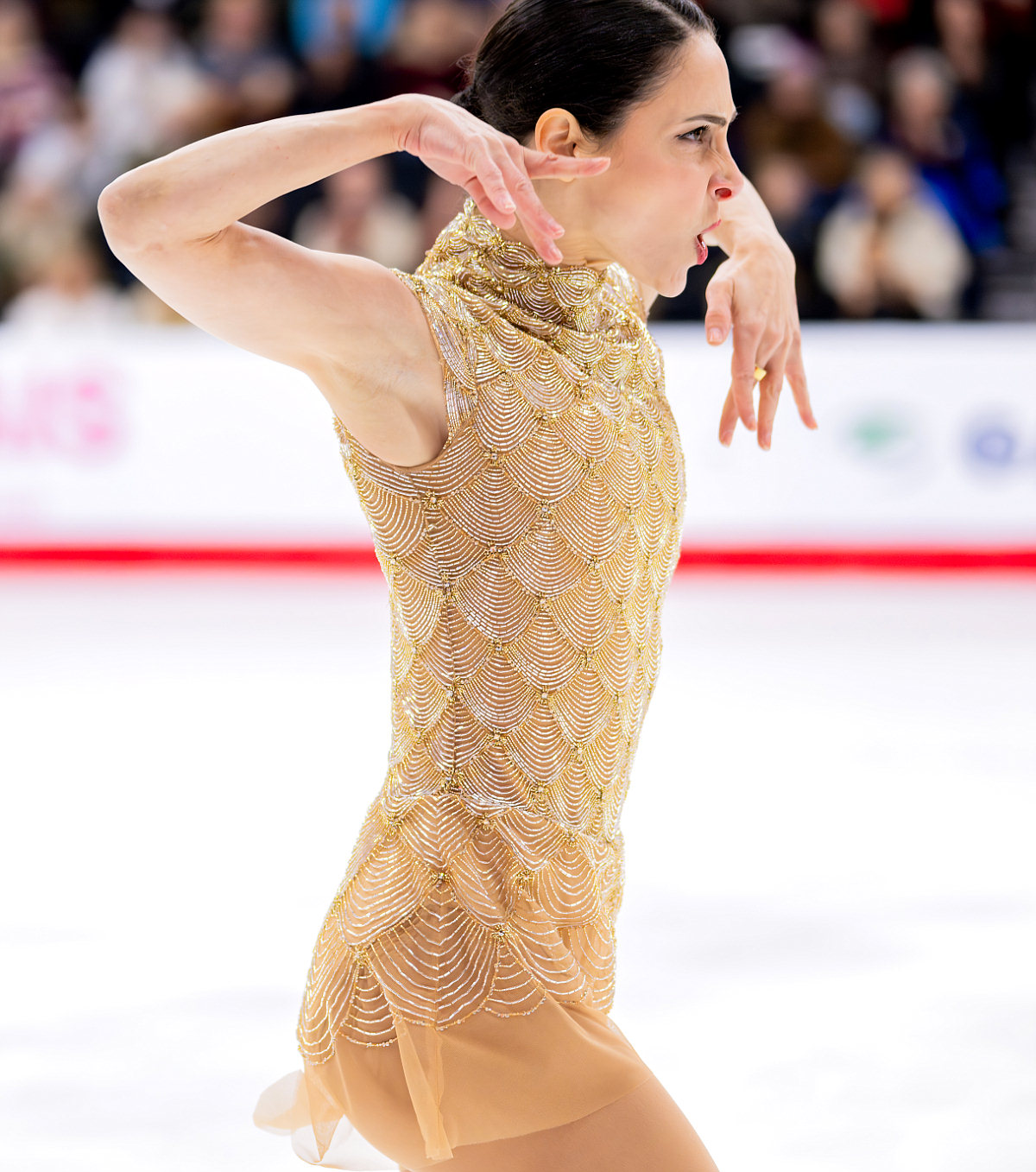 Деанна Стеллато-Дудек в золотом платье