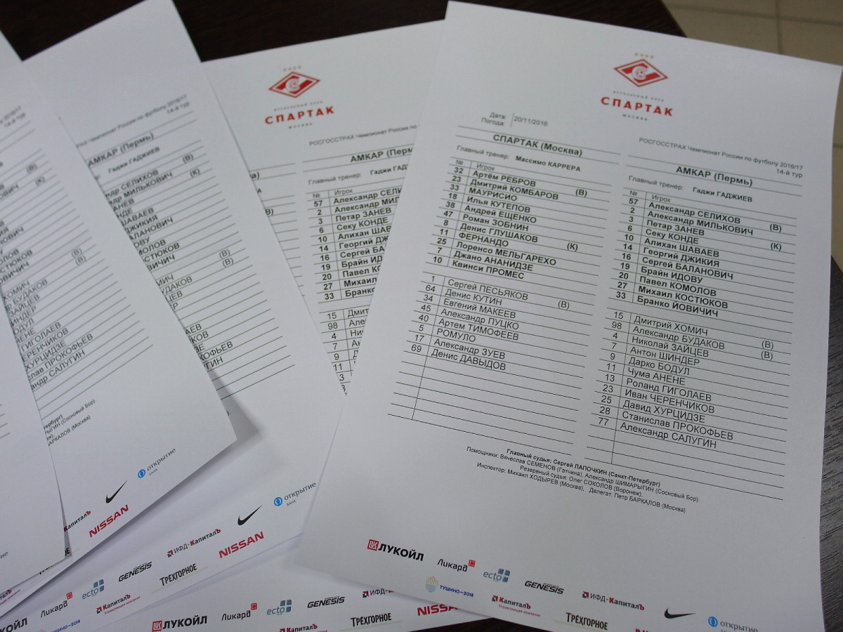 Спартак — Амкар 1:0