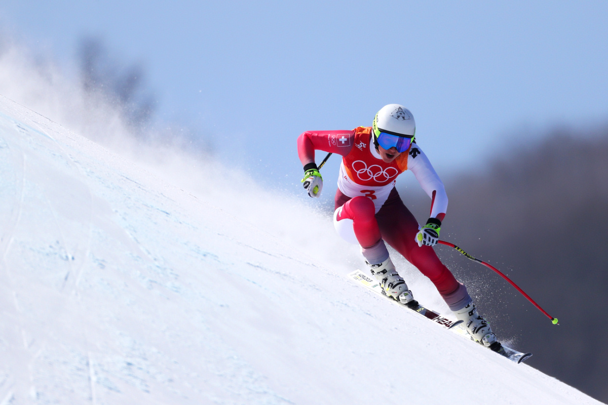 Победа Мишель Гизин в суперкомбинации