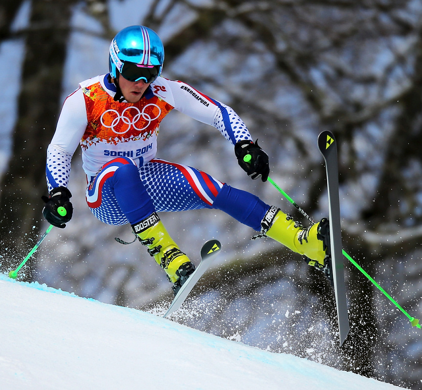 Победа горнолыжника Теда Лигети из США в гигантском слаломе