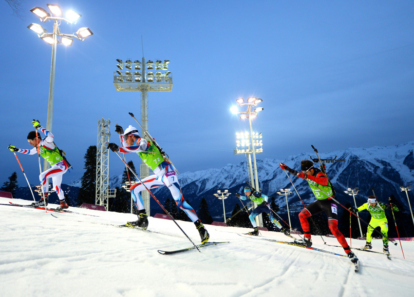 Победа российских биатлонистов в эстафете