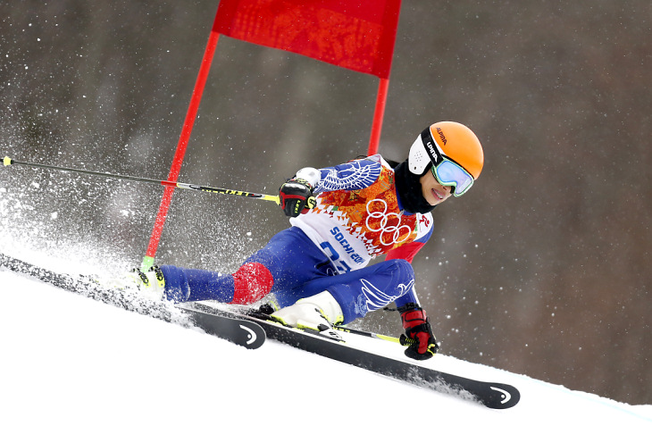 Ванесса Мэй (Ванакорн) на трассе Сочи-2014