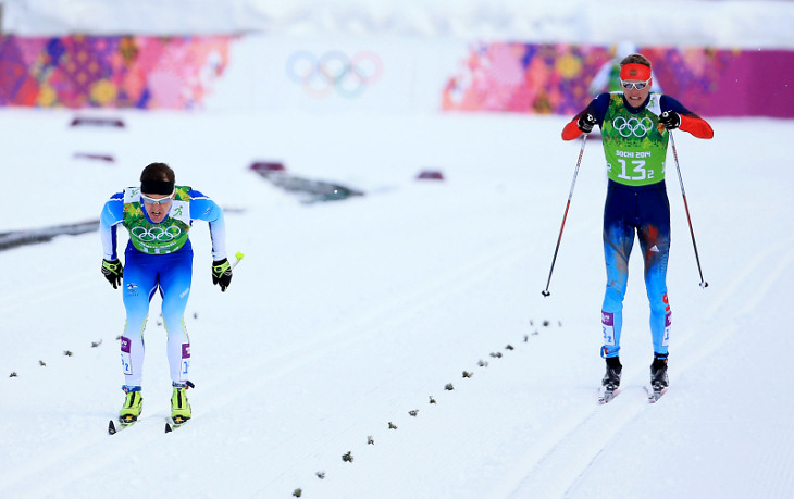 Финиш: Сами Яухоярви (слева) и Никита Крюков