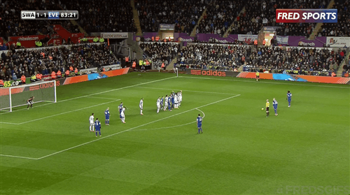 Росс Баркли классно пробил со штрафного