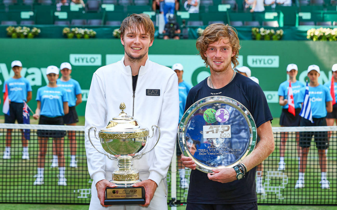 Александр Бублик и Андрей Рублев после финала на турнире в Галле