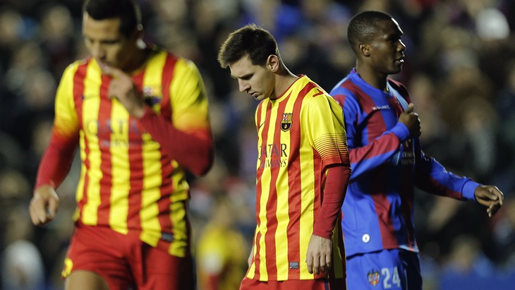 Лионель Месси в матче с «Леванте»