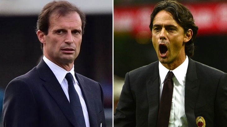 Аллегри (слева) и Индзаги теперь по разные стороны баррикад