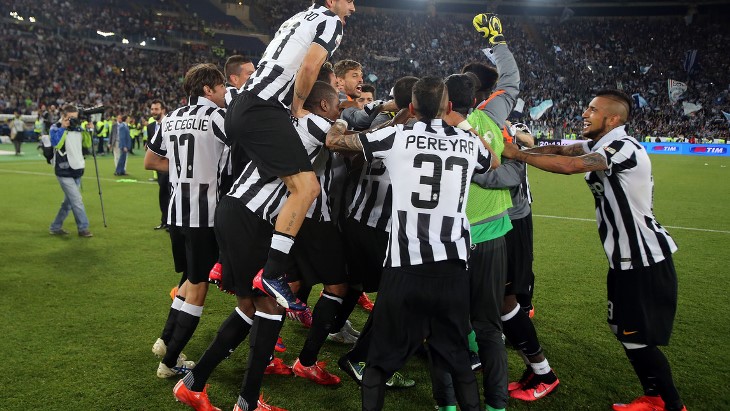 Футболисты «Юве» после триумфа в Кубке Италии