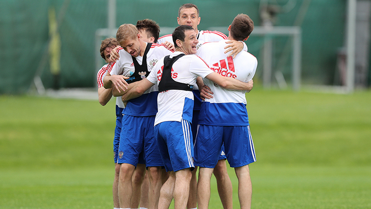 Тренировка сборной России