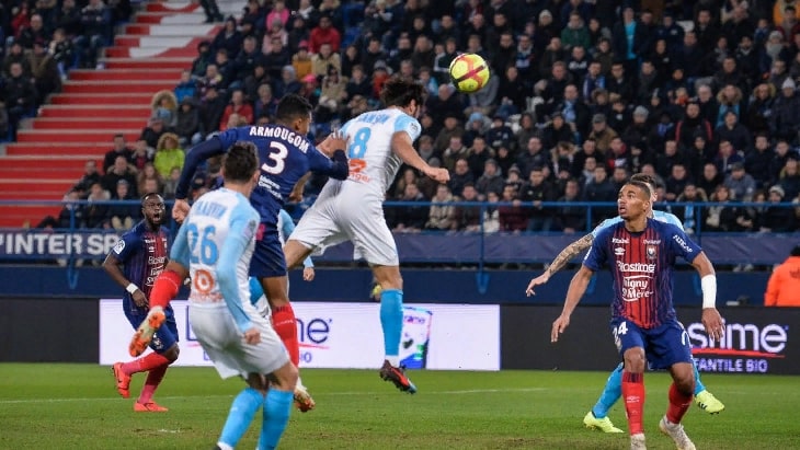 Голевой момент «Марселя» в матче с «Каном»