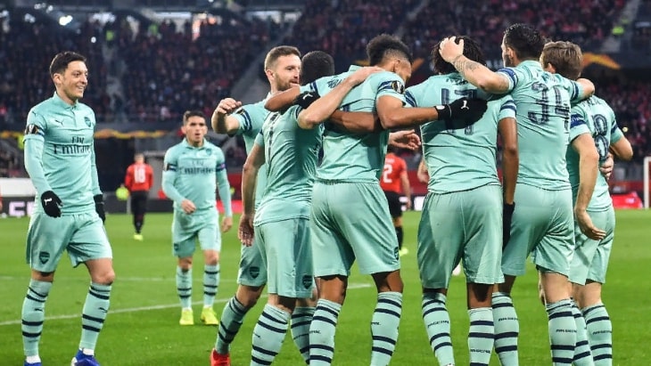 Футболисты «Арсенала» в Ренне