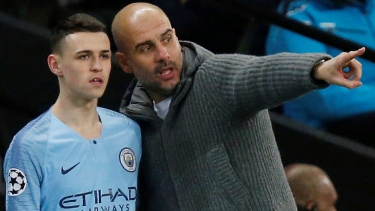 Гвардиола со своим молодым талантом Филом Фоденом