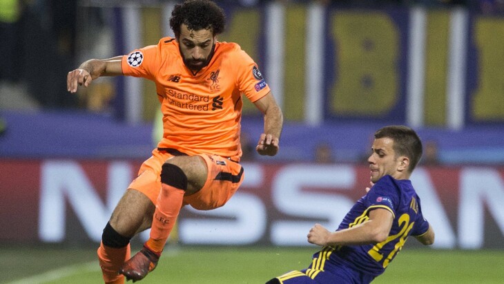 Мохаммед Салах в матче против «Марибора»