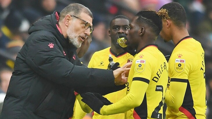 Игроки «Уотфорда» с главным тренером