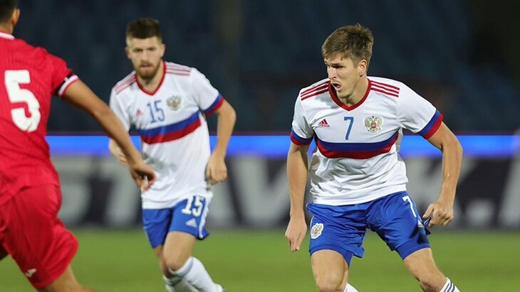 Фрагмент матча сборной Киргизии с командой России в 2022 году