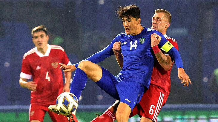 Фрагмент матча Узбекистан — Россия