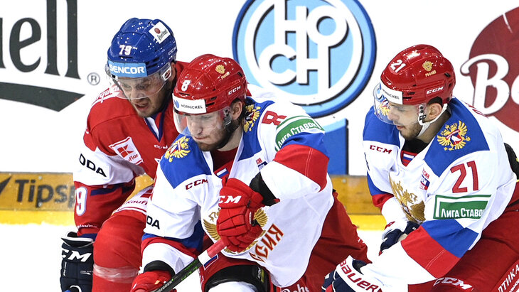 Россия и Чехия в матче Евротура