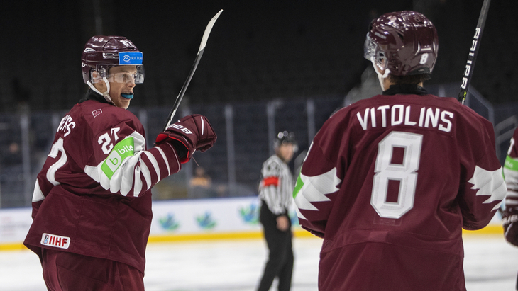 Латвийцы в игре с Финляндией